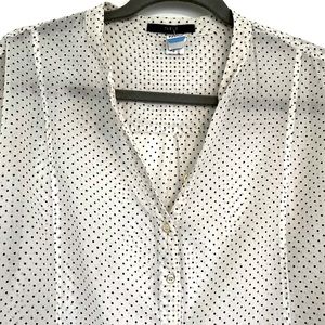 100% Cotton popover blouse in polka dot print — Size 6
